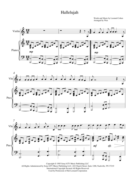 Hallelujah  (violin & piano)