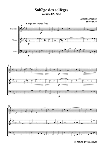 Lavignac-Solfège des solfèges,Volume 8A,No.4,for Voice image number null