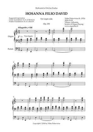 Hosanna filio David, Op. 250 (Organ Solo) by Vidas Pinkevicius