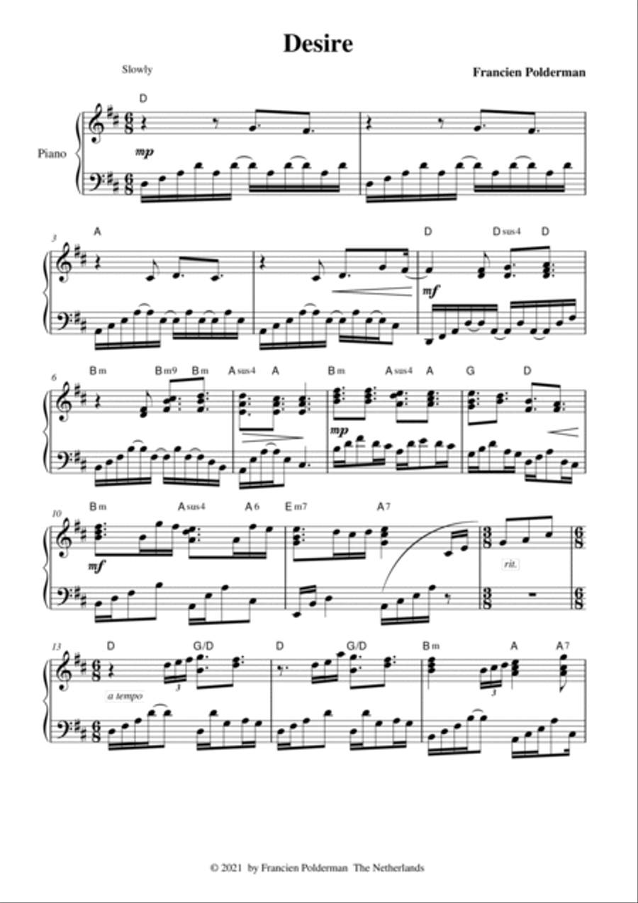Desire - Piano Solo Piano Solo scores gallery preview page 2