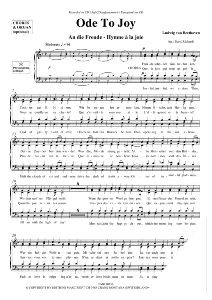 Ode To Joy 4-Part scores gallery preview page 4