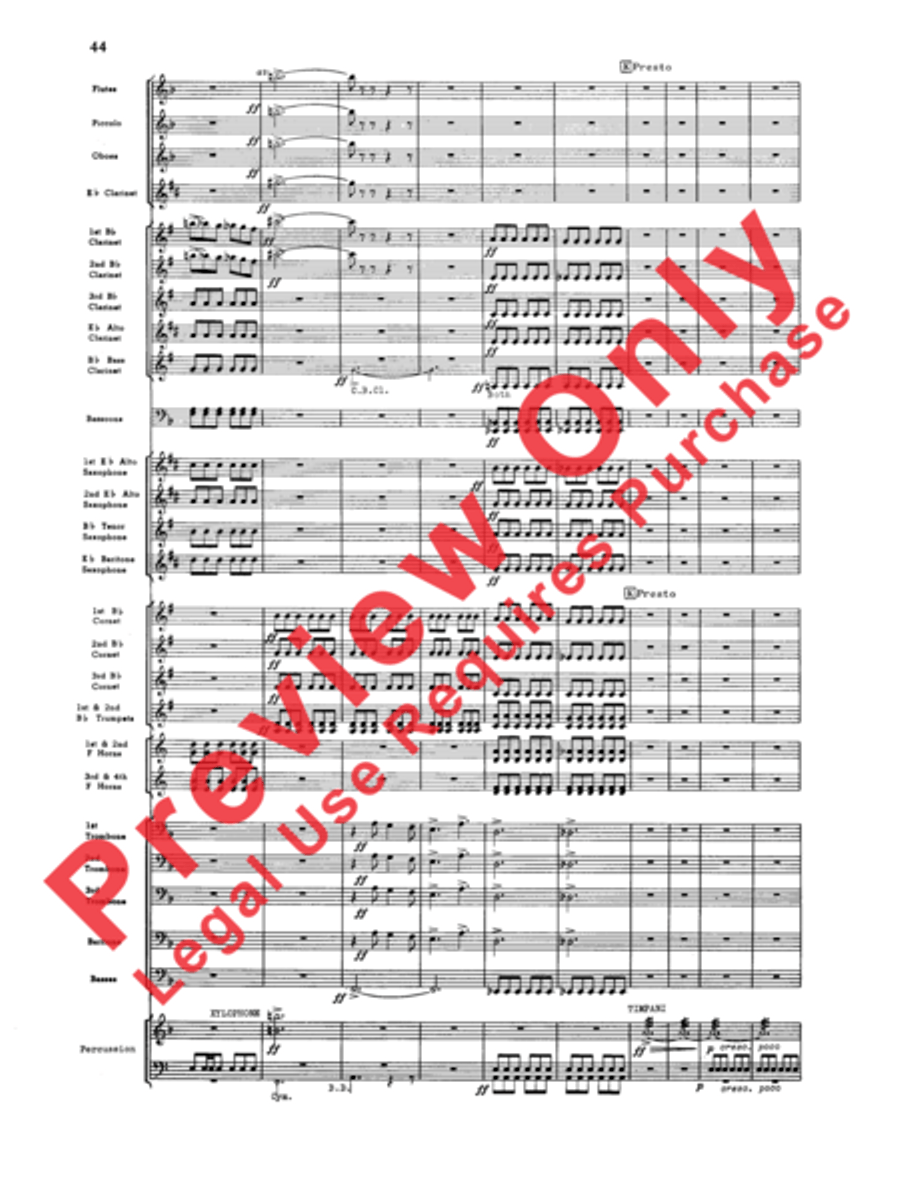 Third Suite (I. March, II. Waltz, III. Rondo) Concert Band scores gallery preview page 46