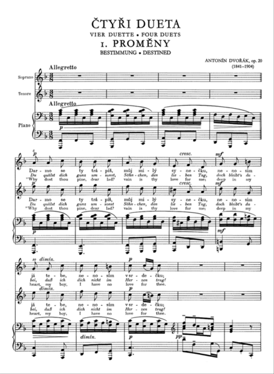 Moravian Duets, op. 20, 32, 38 Tenor Voice scores gallery preview page 2