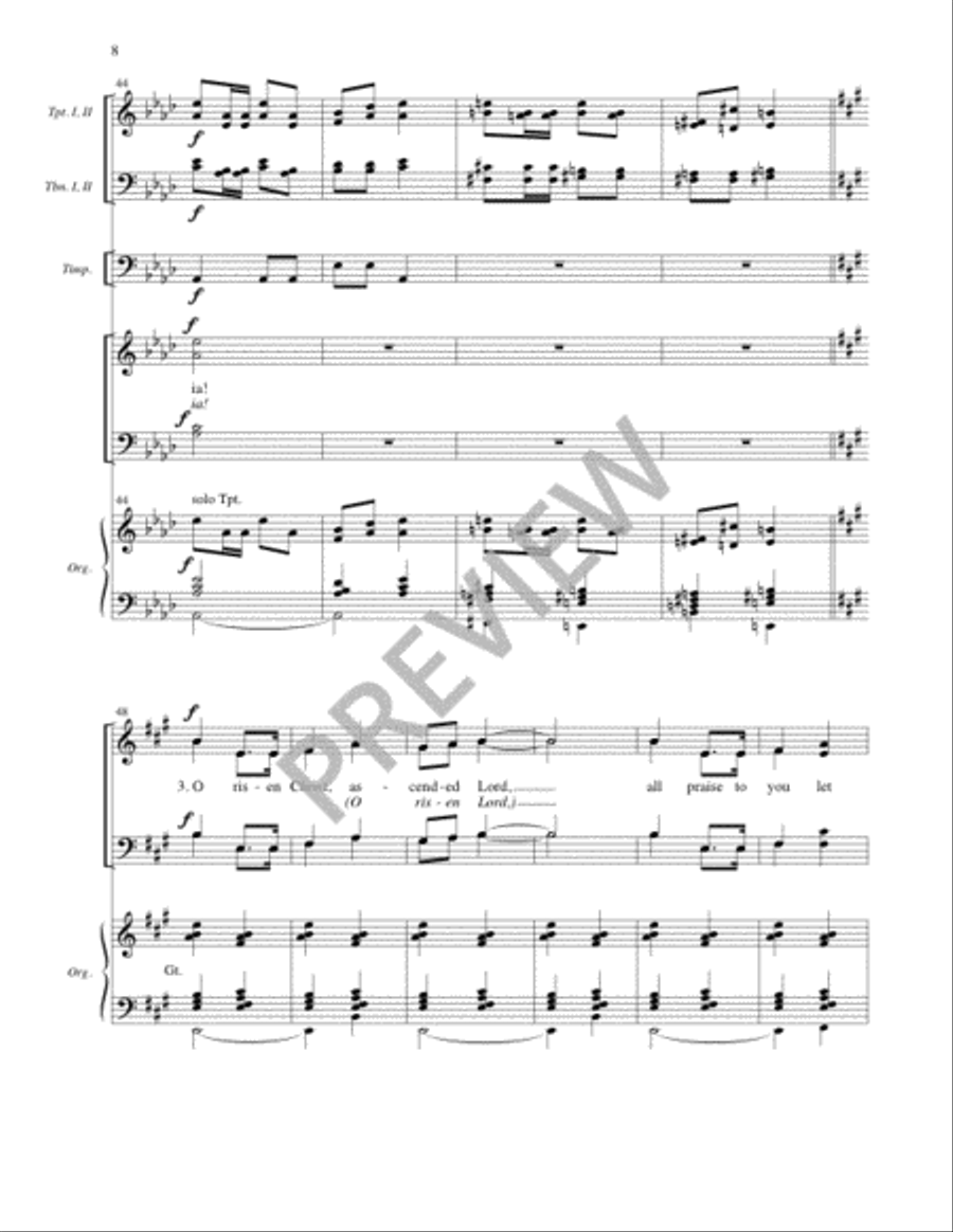 Sing We Triumphant Hymns of Praise / Jesus Is Risen! Let Us Sing! - Full Score and Parts Trombone scores gallery preview page 9