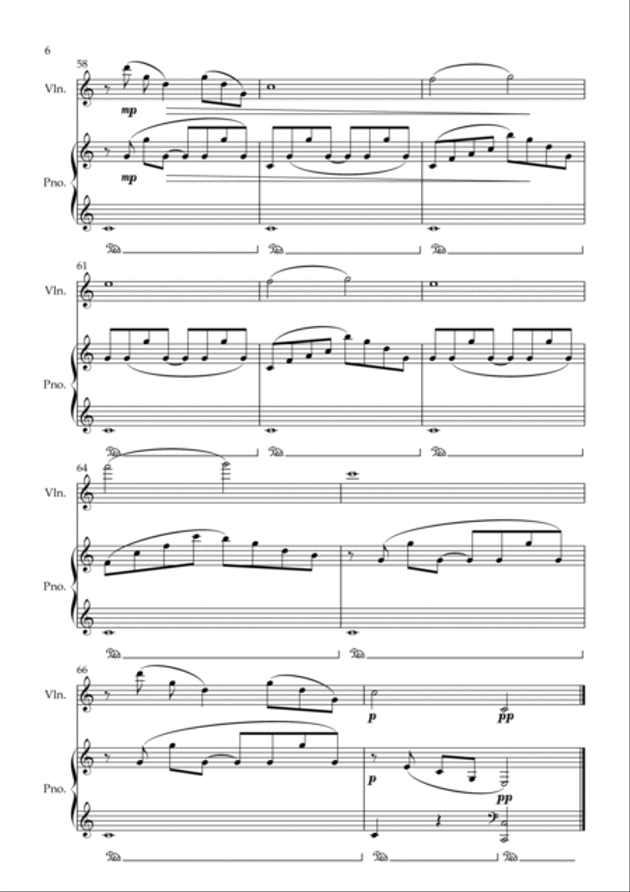 Forrest Gump - Main Title (feather Theme) Violin Solo scores gallery preview page 6