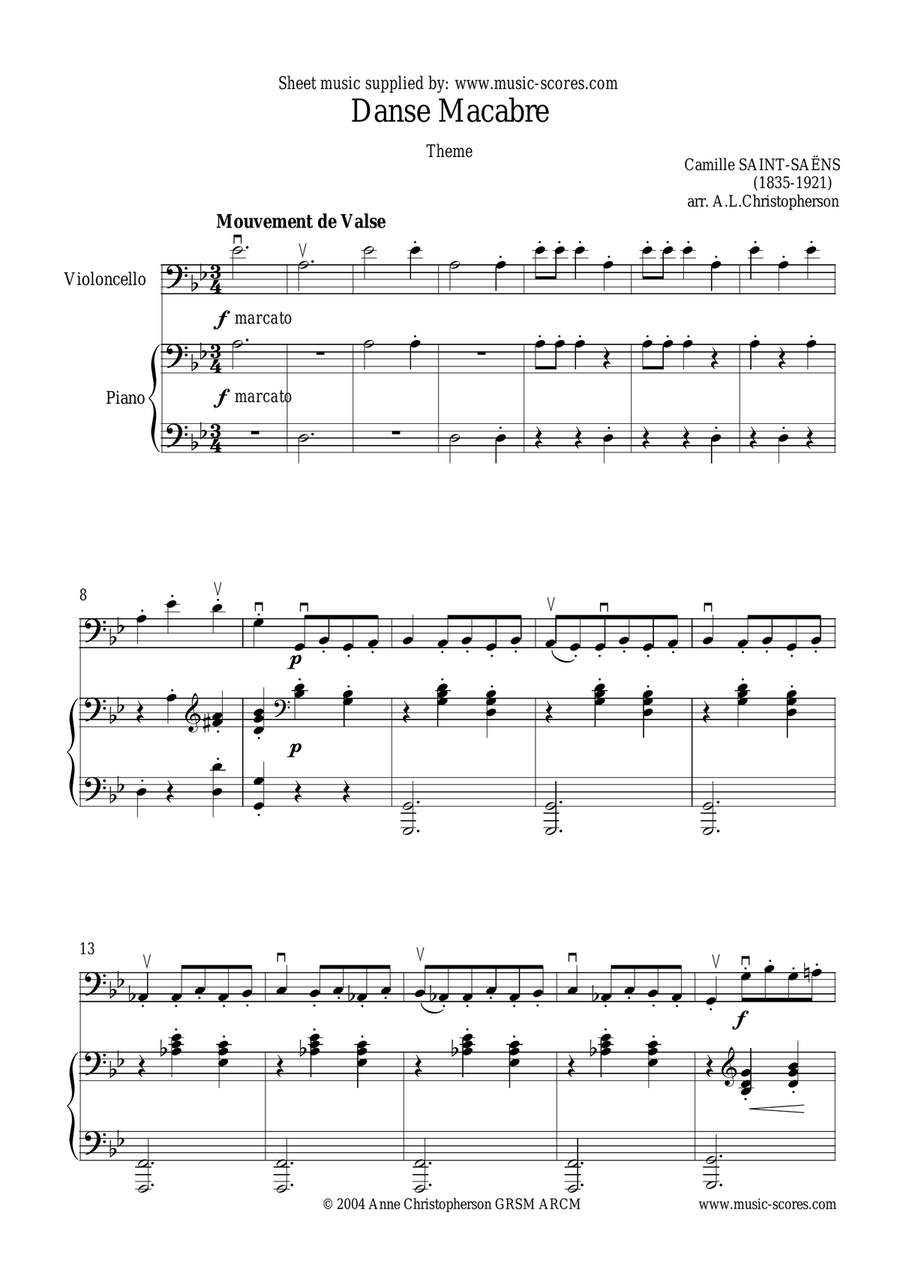 Danse Macabre - Cello and Piano image number null