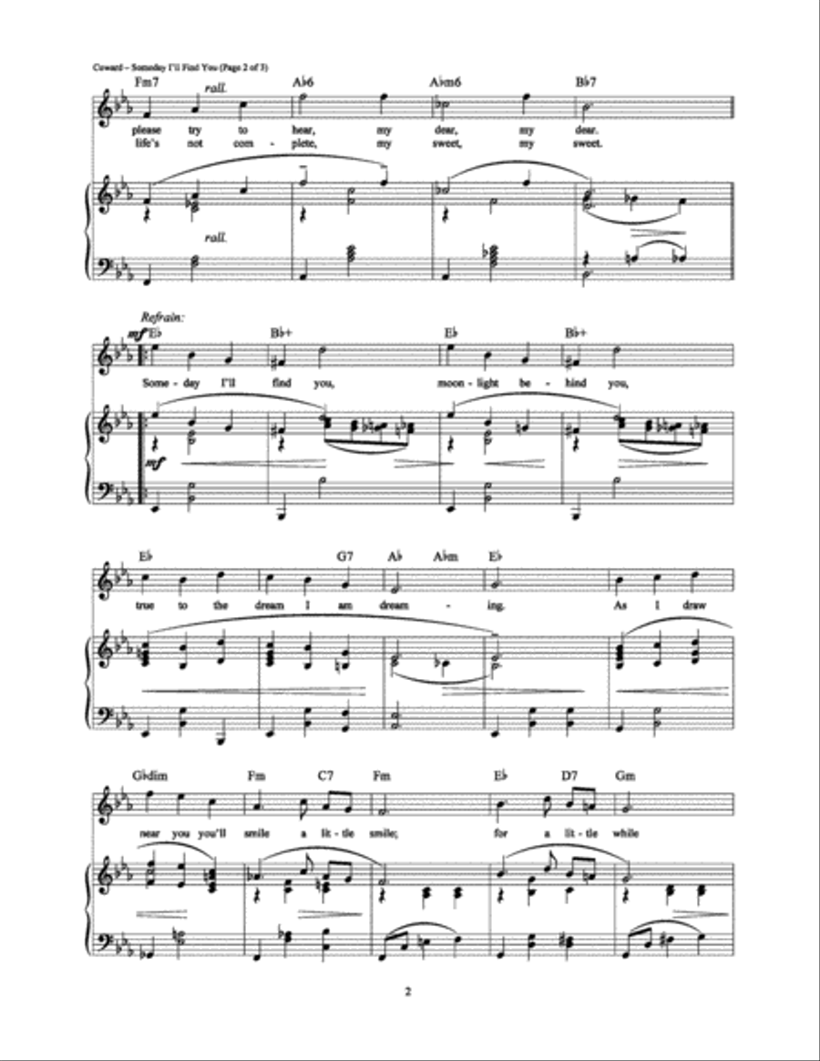 Someday I'll Find You Piano, Vocal, Guitar scores gallery preview page 2
