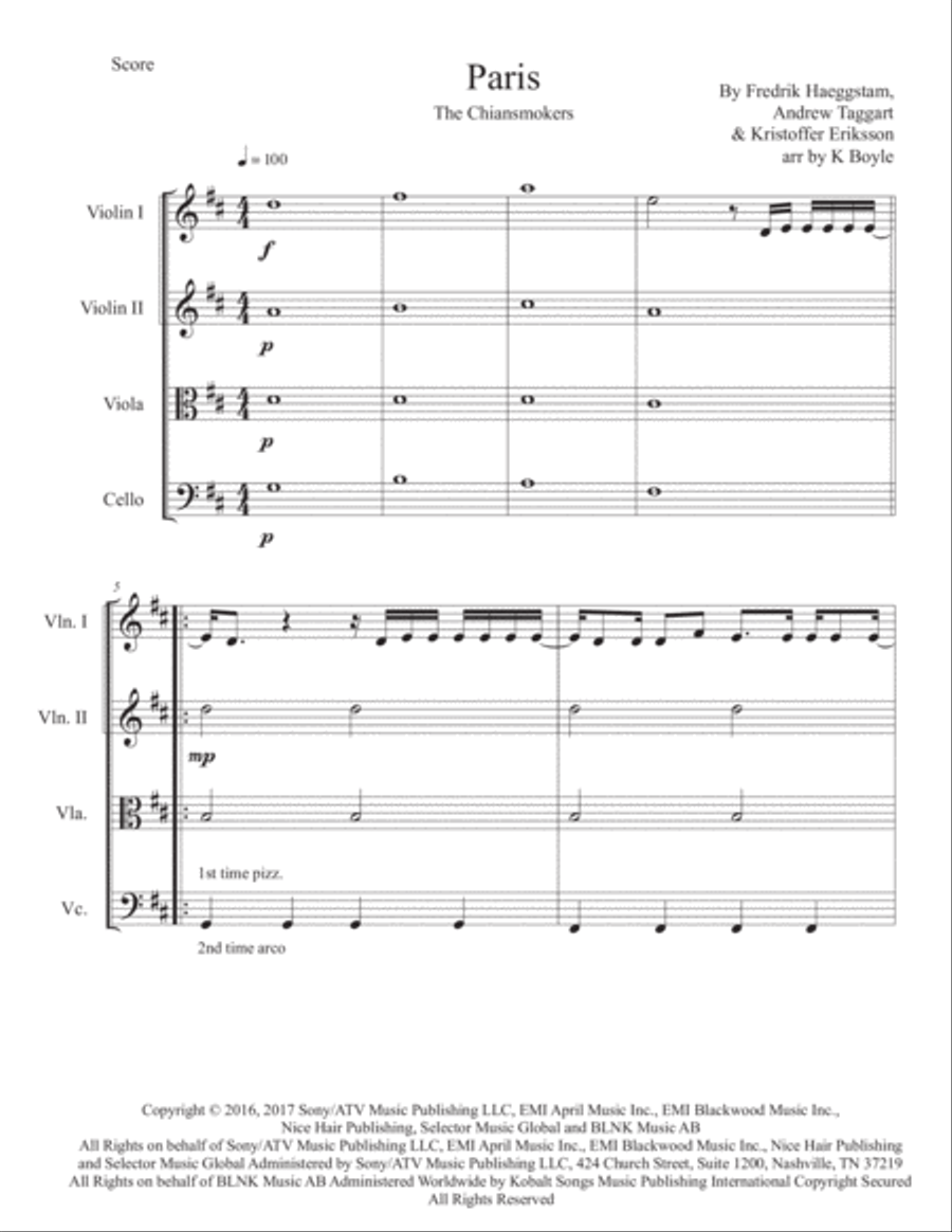 Paris String Quartet scores gallery preview page 1
