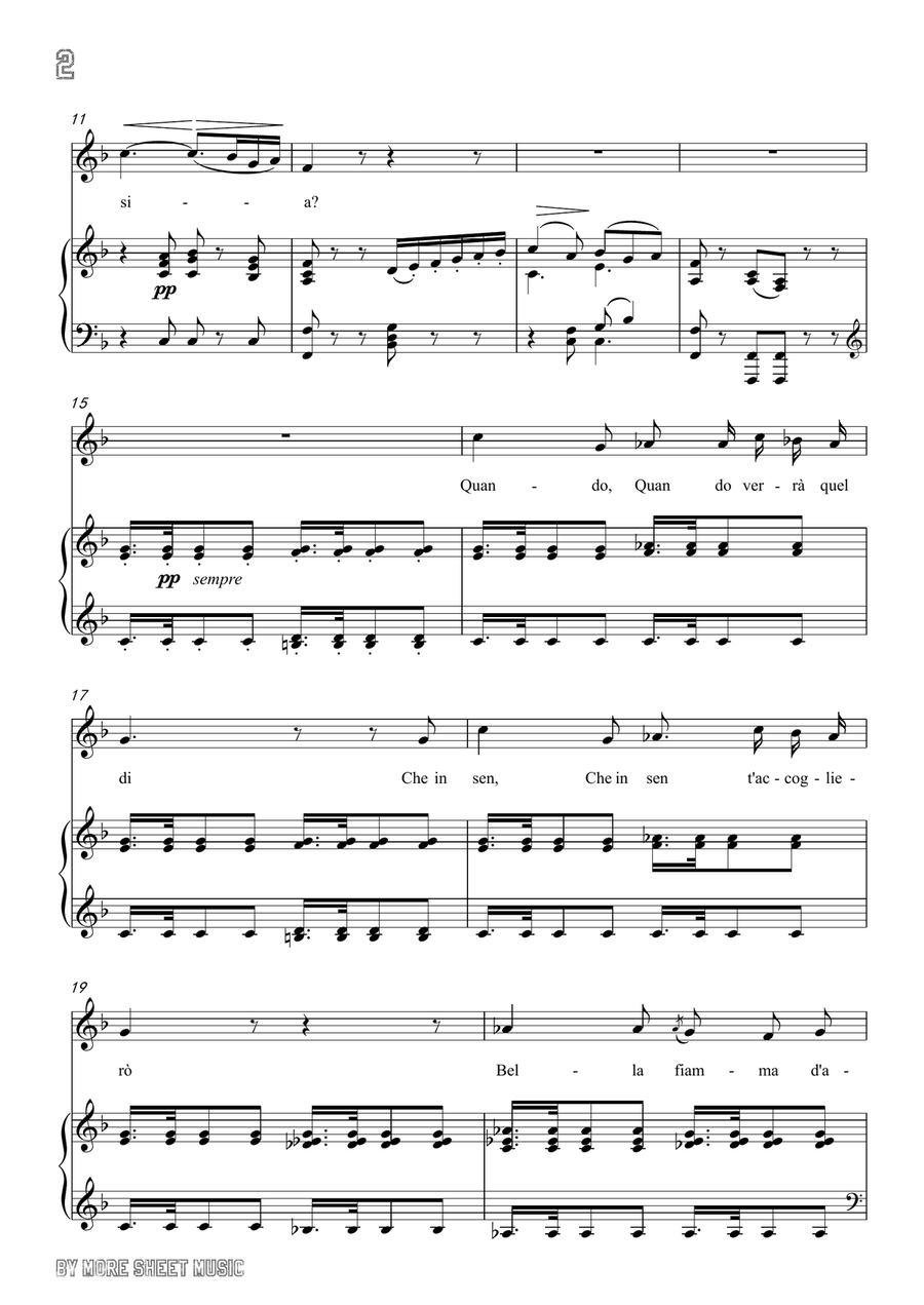 Bellini-Il fervido desiderio in F Major,for voice and piano Piano, Vocal scores gallery preview page 4