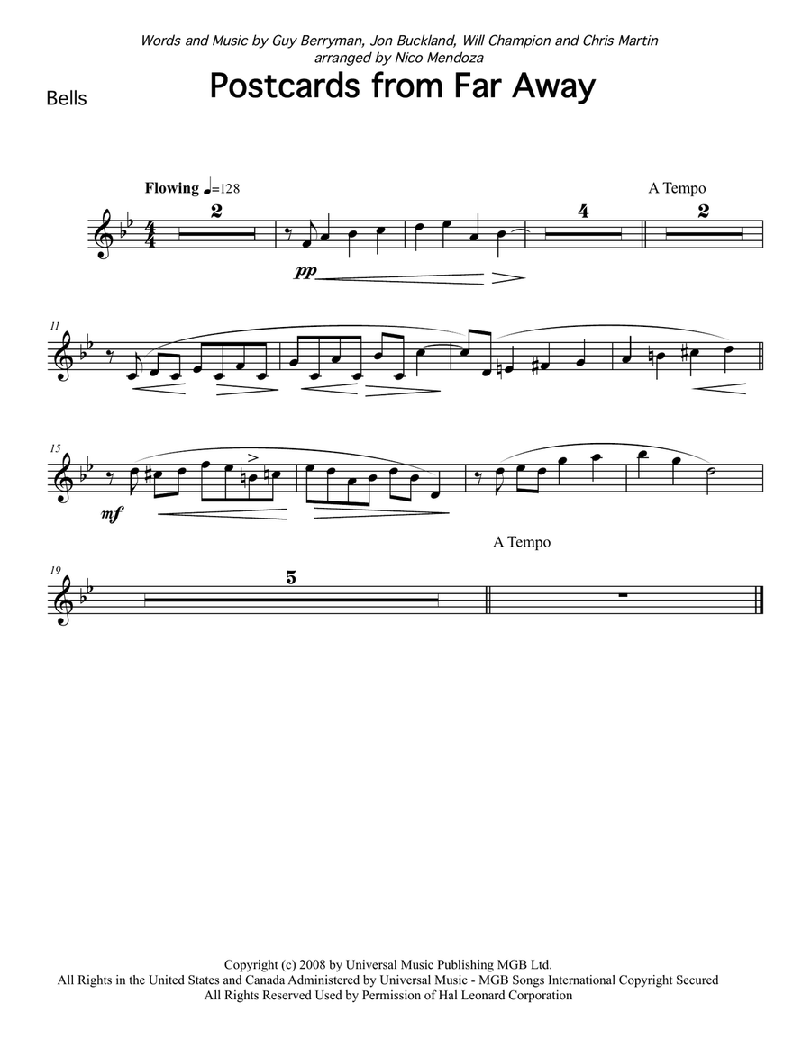 Postcards From Far Away Percussion Ensemble scores gallery preview page 5