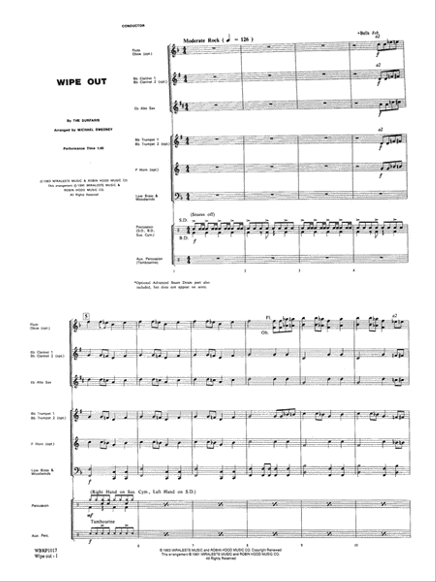 Wipe Out: Score Concert Band scores gallery preview page 3