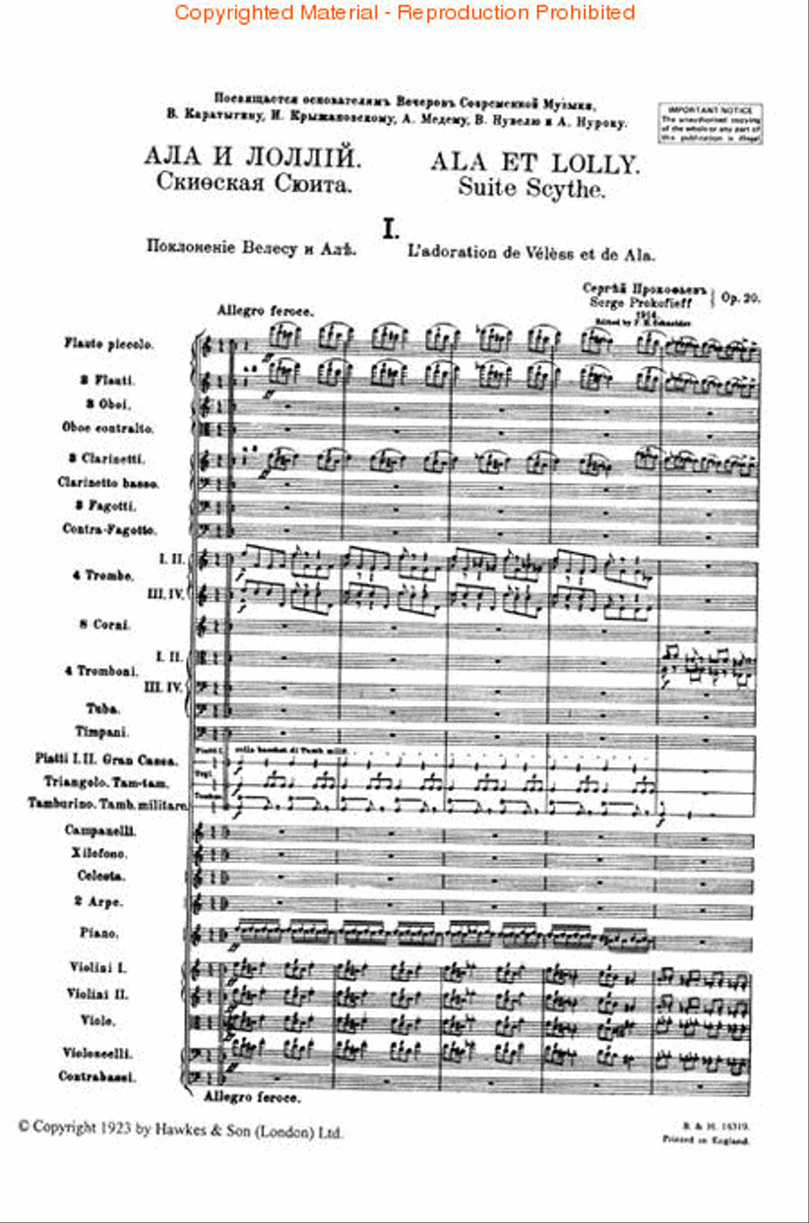 Scythian Suite, Op. 20 Orchestra scores gallery preview page 2
