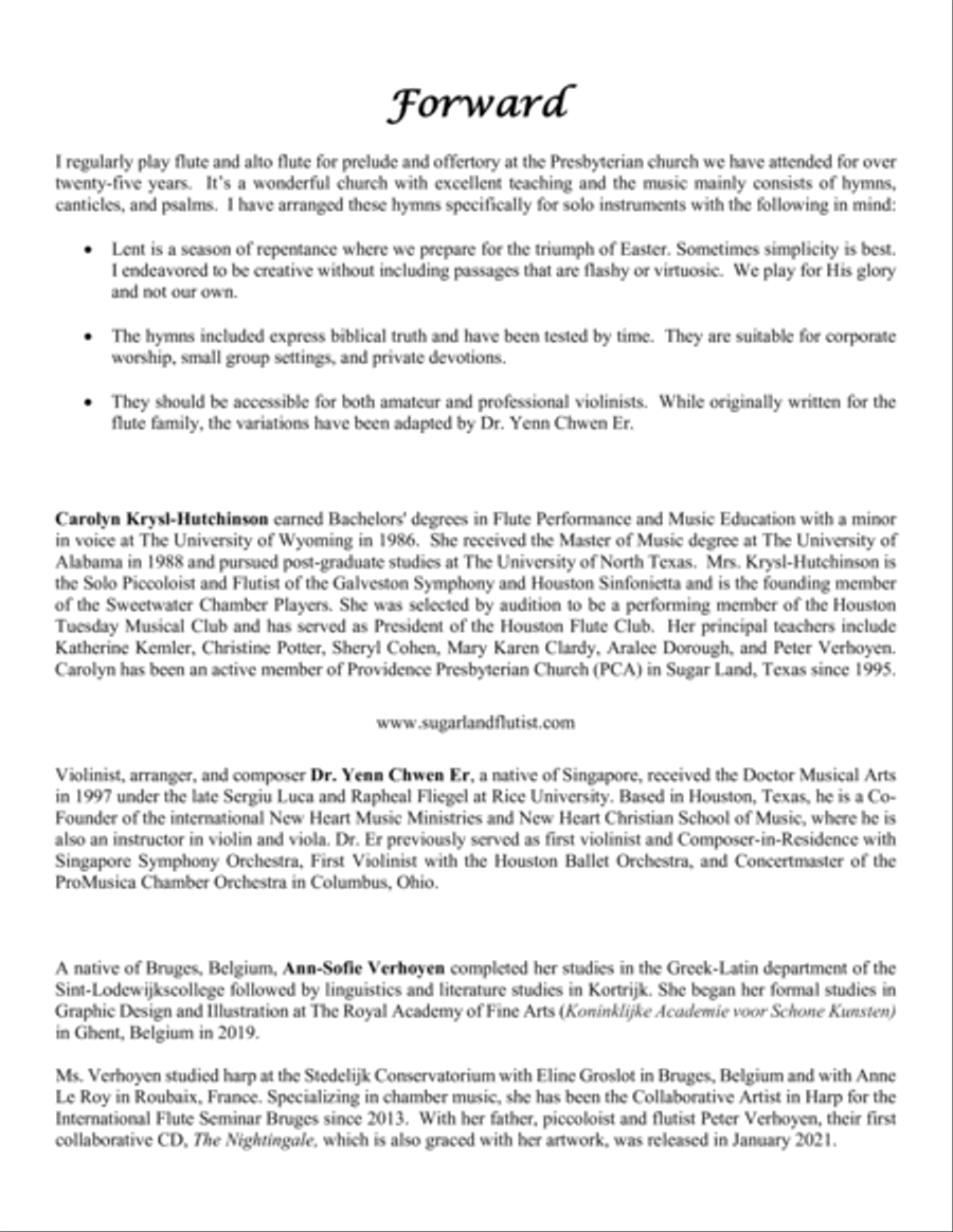 Variations on Lenten Hymns for Solo Violin Violin Solo scores gallery preview page 2