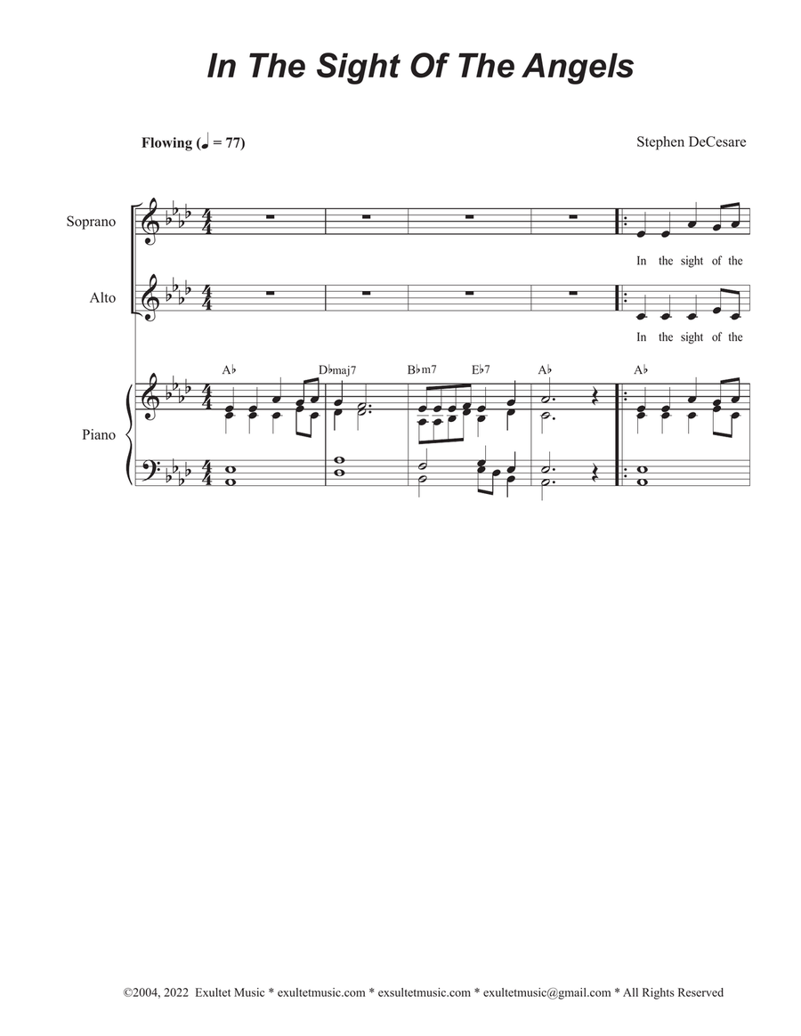 In The Sight Of The Angels (SAB) 3-Part scores gallery preview page 1