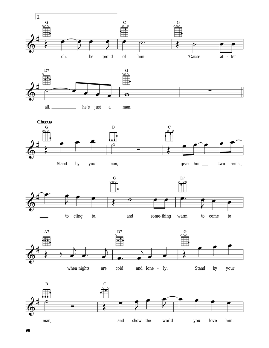 Stand By Your Man Baritone Ukulele scores gallery preview page 2