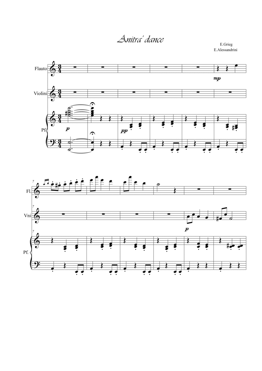 Anitra's Dance Trio Flute scores gallery preview page 1