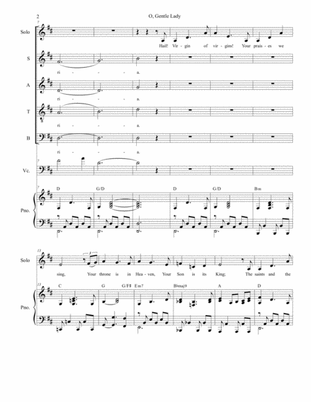 O, Gentle Lady (Vocal Solo with SATB) image number null