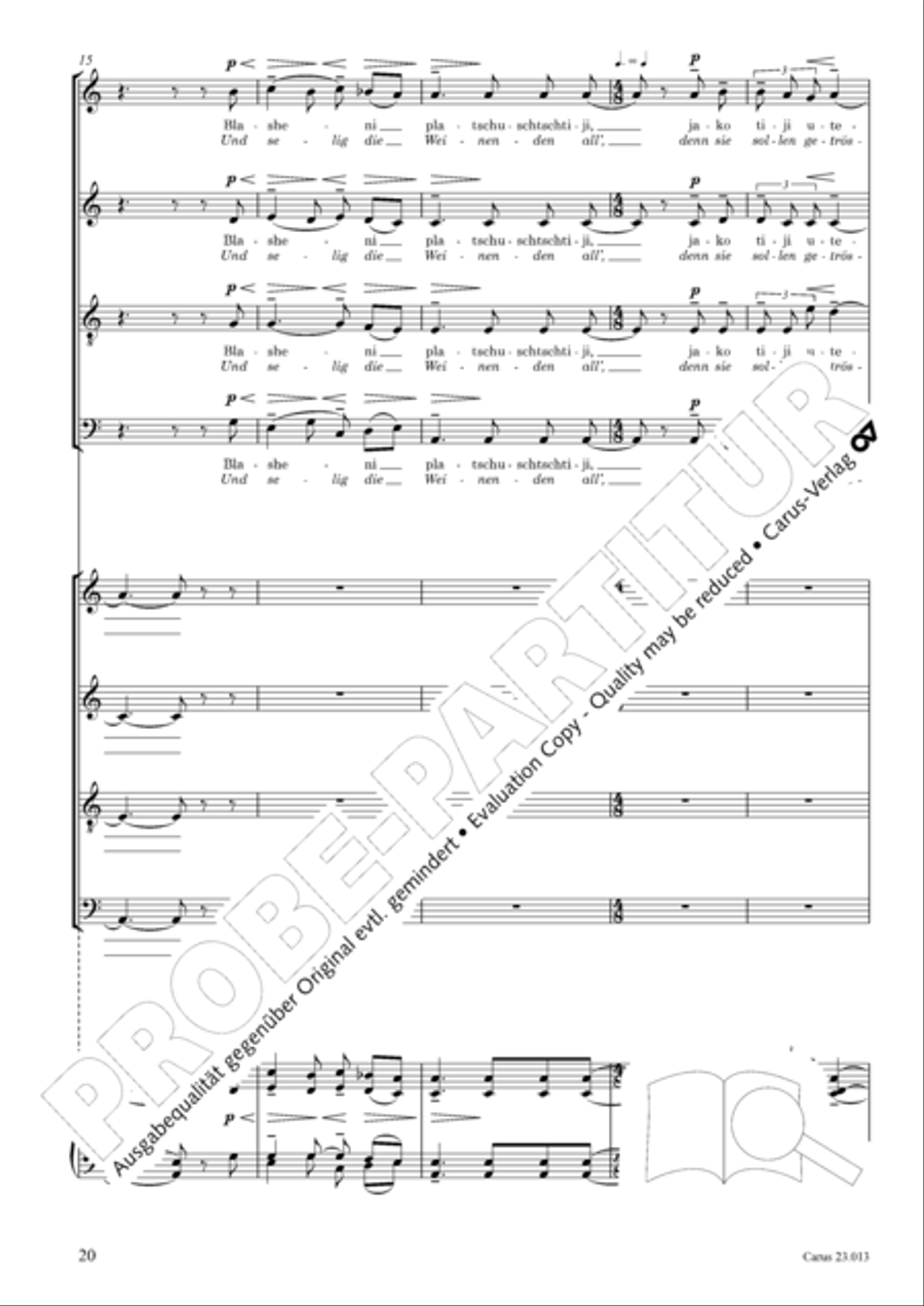 Liturgy of St. John Chrysostom op. 31 for mixed choir a cappella (Chrysostomos-Liturgie op. 31 fur Chor a cappella mit singbarem deutschem Text) A Cappella scores gallery preview page 42