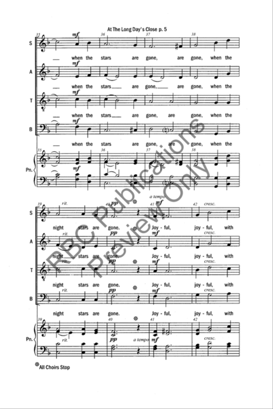 At The Long Day's Close (SATB) 4-Part scores gallery preview page 7