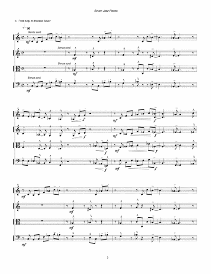 Seven Jazz Pieces (1990-91) for string quartet String Quartet scores gallery preview page 5