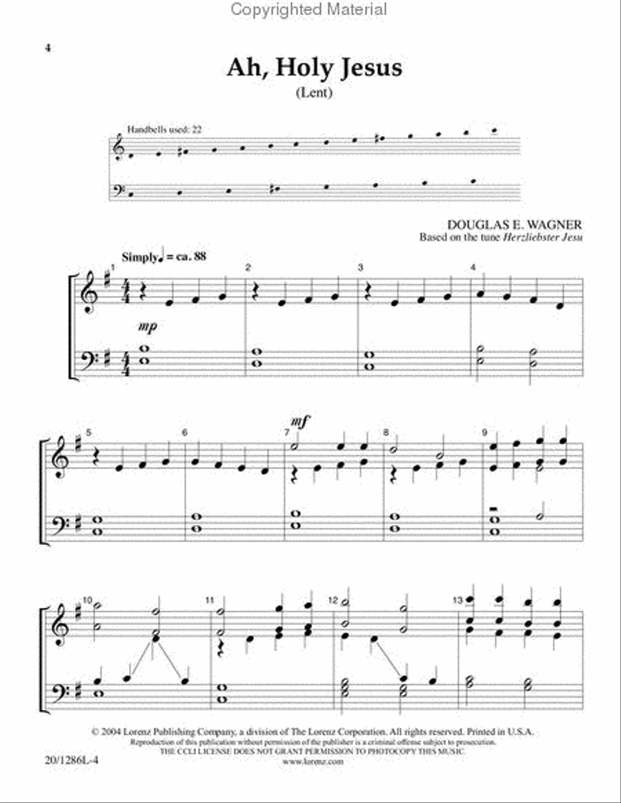 Handbell Hymns for Lent and Easter 3-Octaves scores gallery preview page 2