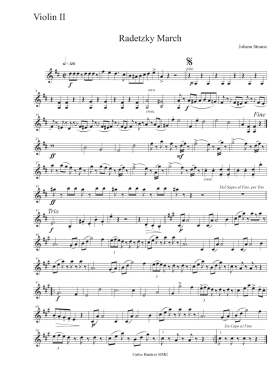 Radetzky March String Quartet scores gallery preview page 2