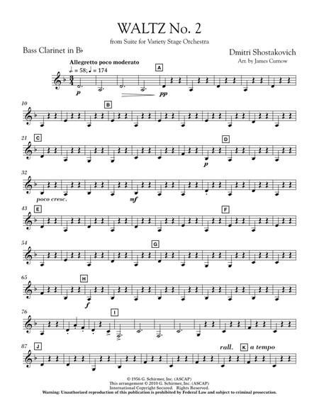 Waltz No. 2 (from Suite For Variety Stage Orchestra) - Bb Bass Clarinet
