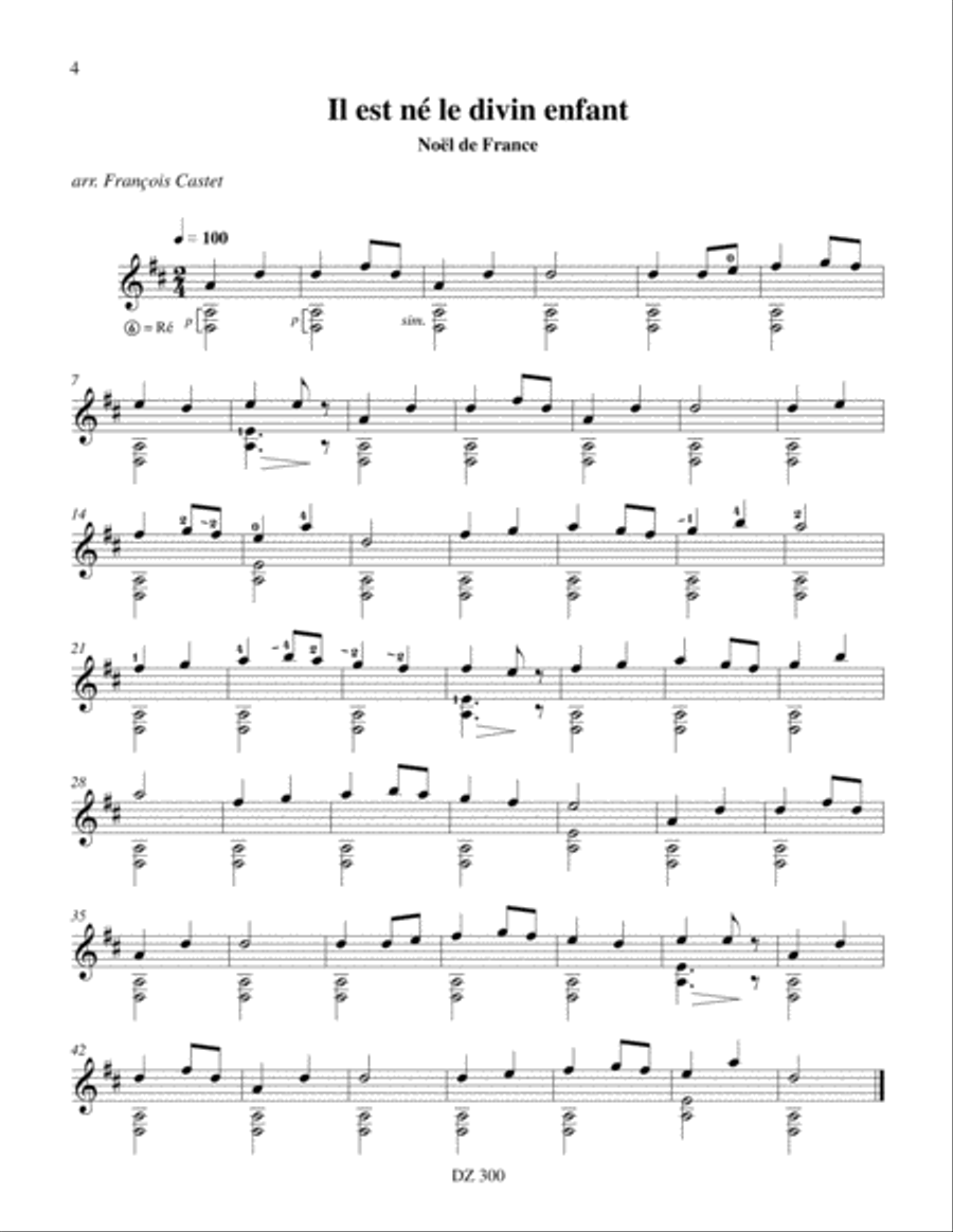 Dix Noëls Classical Guitar scores gallery preview page 4