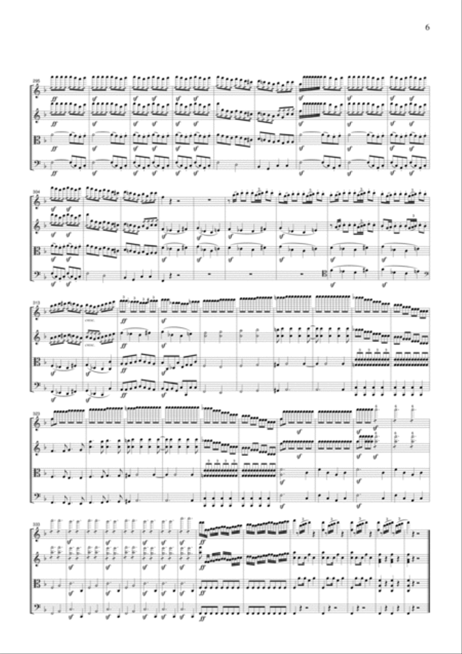 Beethoven Egmont Overture, for string quartet, CB004 String Quartet scores gallery preview page 6