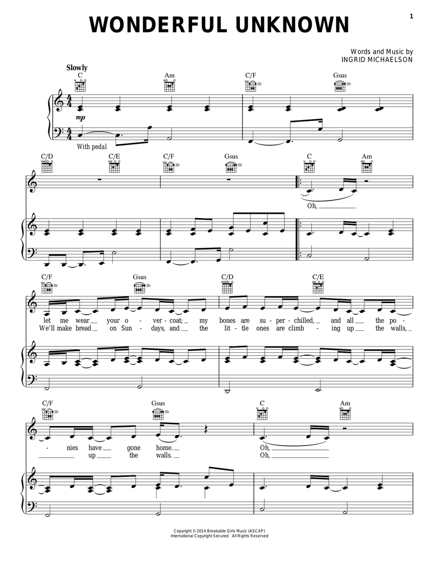 Wonderful Unknown Acoustic Guitar scores gallery preview page 1