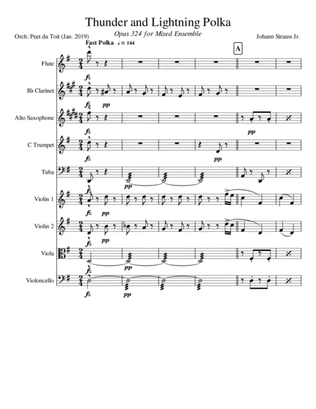 Thunder_and_Lightning_Polka, Op. 324 - J Strauss Jr. (Mixed Ensemble)