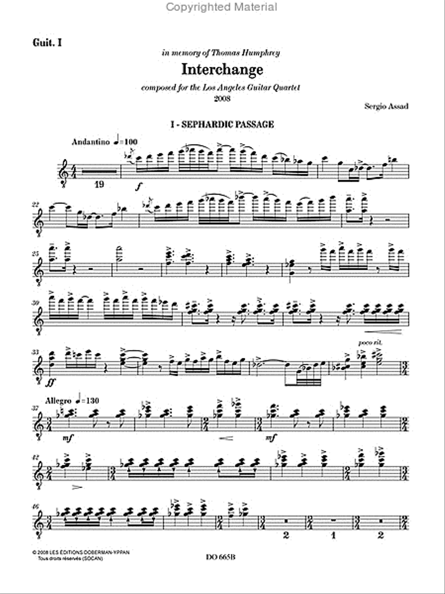 Interchange (guitar parts) Guitar Ensemble scores gallery preview page 2