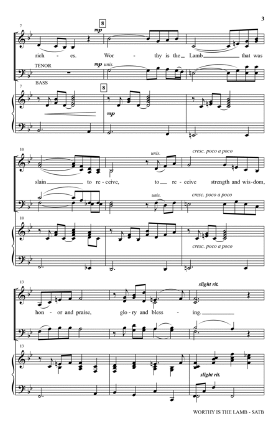 Worthy Is The Lamb Worthy Is The Lamb 4-Part scores gallery preview page 2