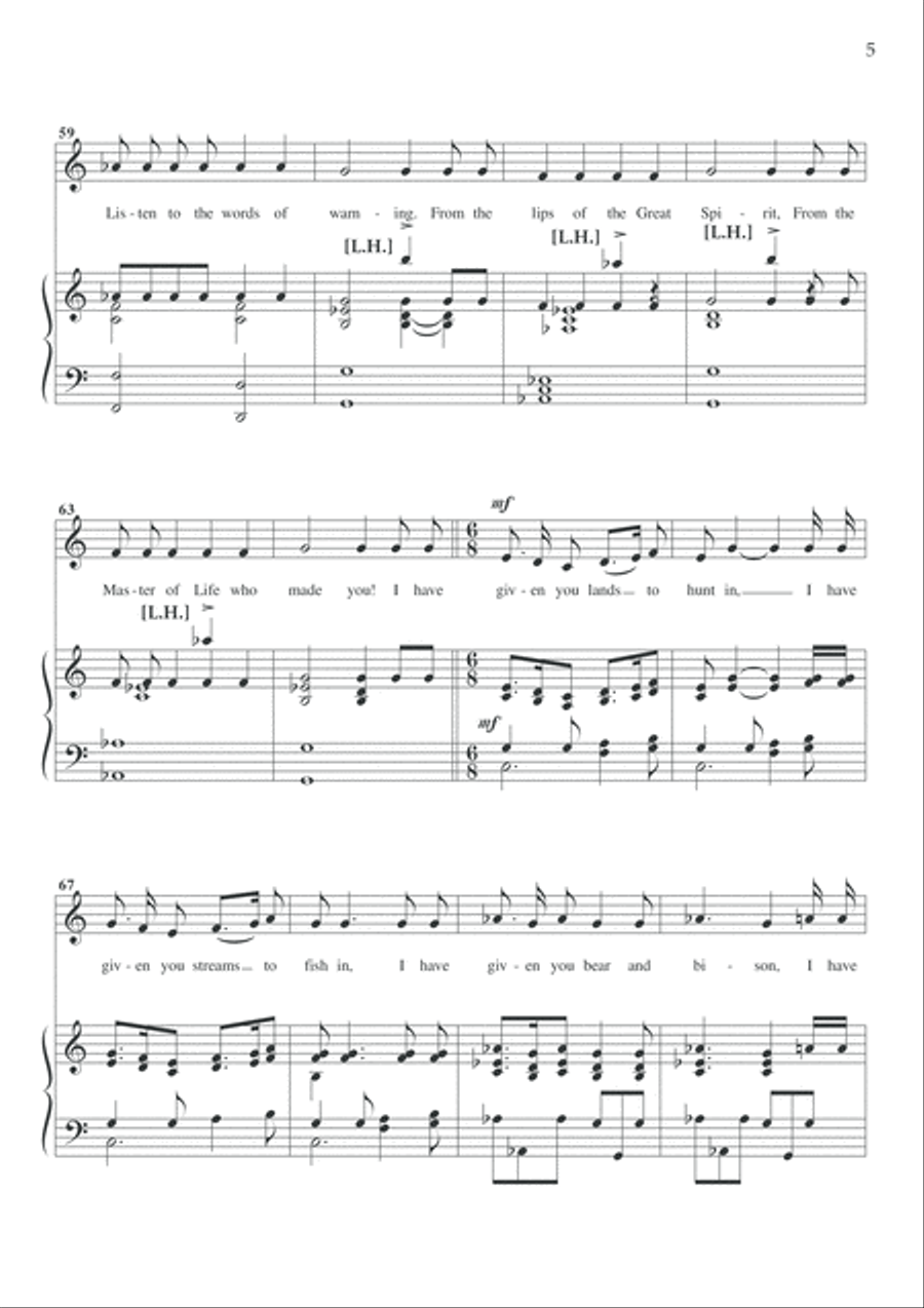 The Peace Pipe - A new musical setting of The Song Of Hiawatha Voice scores gallery preview page 6