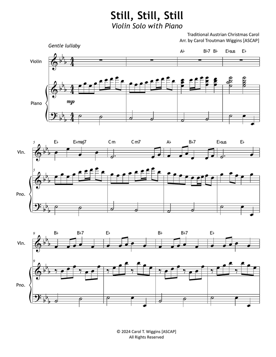 Still, Still, Still (Violin Solo with Piano) Violin Solo scores gallery preview page 1