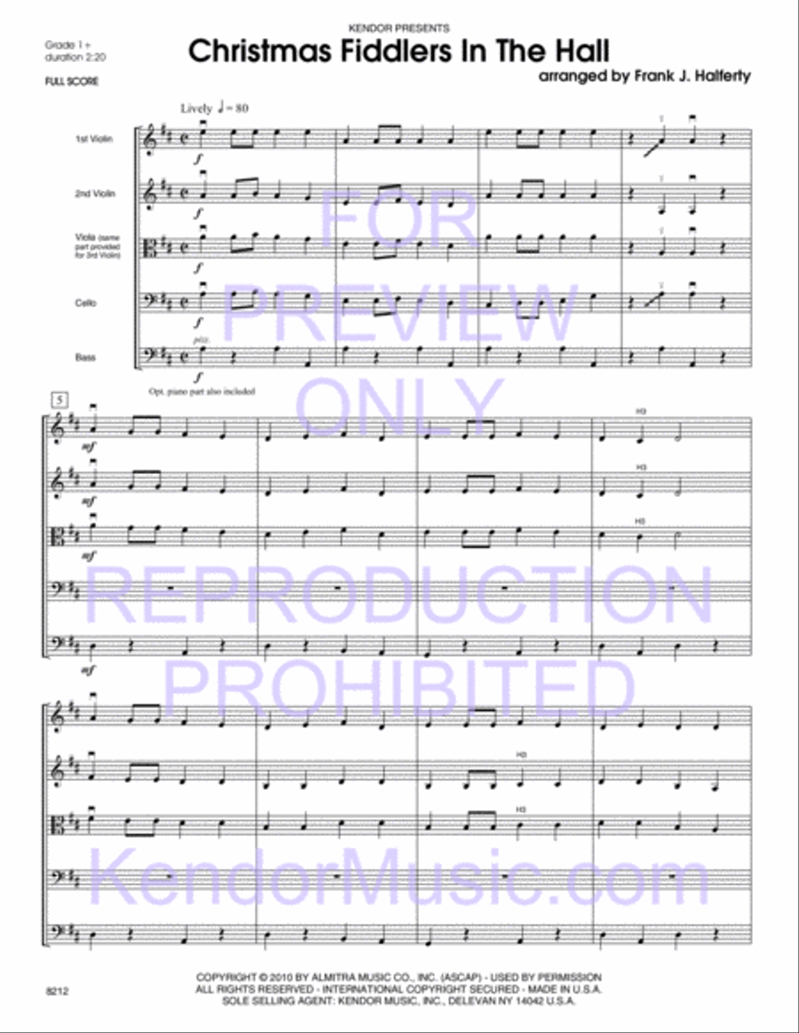 Christmas Fiddlers In The Hall String Orchestra scores gallery preview page 2