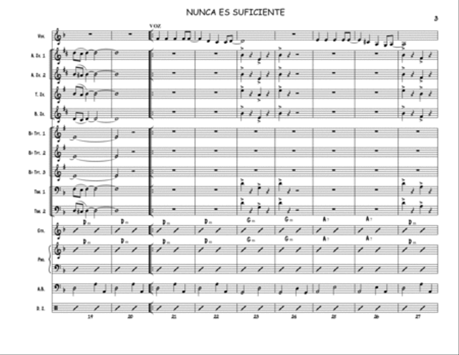 NUNCA ES SUFICIENTE Jazz Ensemble scores gallery preview page 4