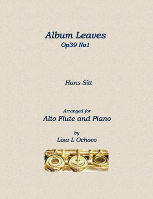 Album Leaves Op39 No1 for Alto Flute and Piano