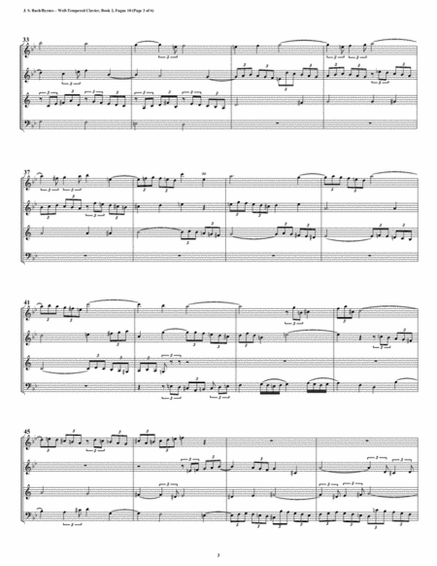Fugue 10 from Well-Tempered Clavier, Book 2 (Woodwind Quartet) image number null