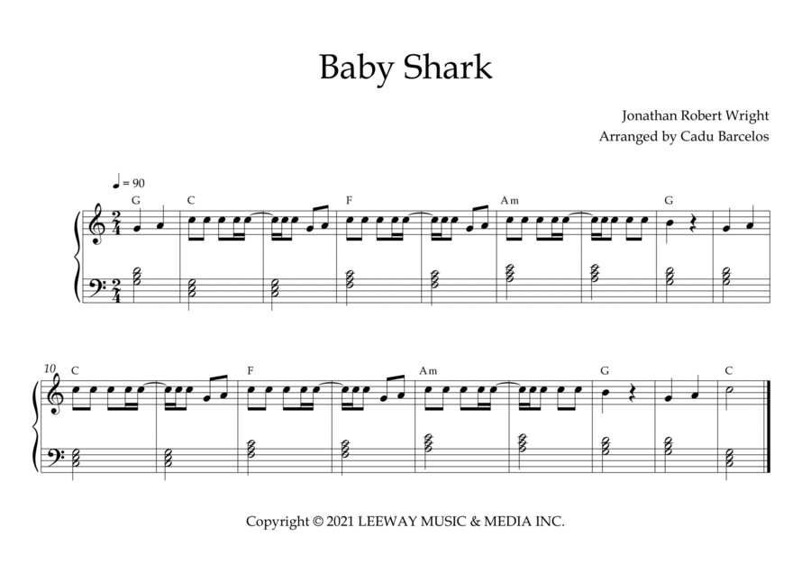 Baby Shark Easy Piano scores gallery preview page 1