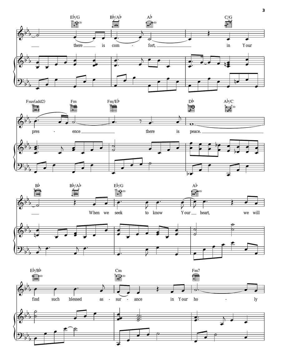 In His Presence Piano, Vocal, Guitar scores gallery preview page 3