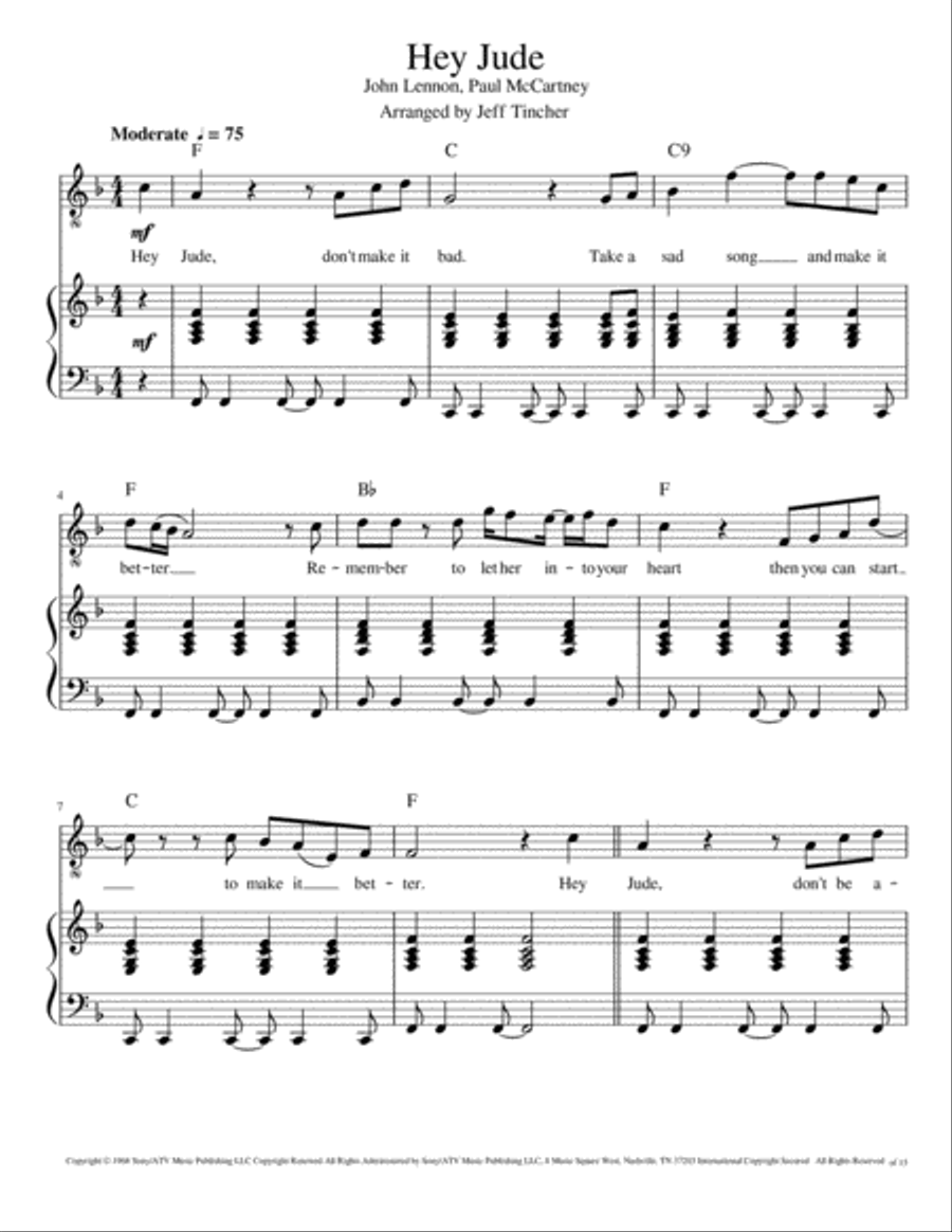 Hey Jude Voice scores gallery preview page 2