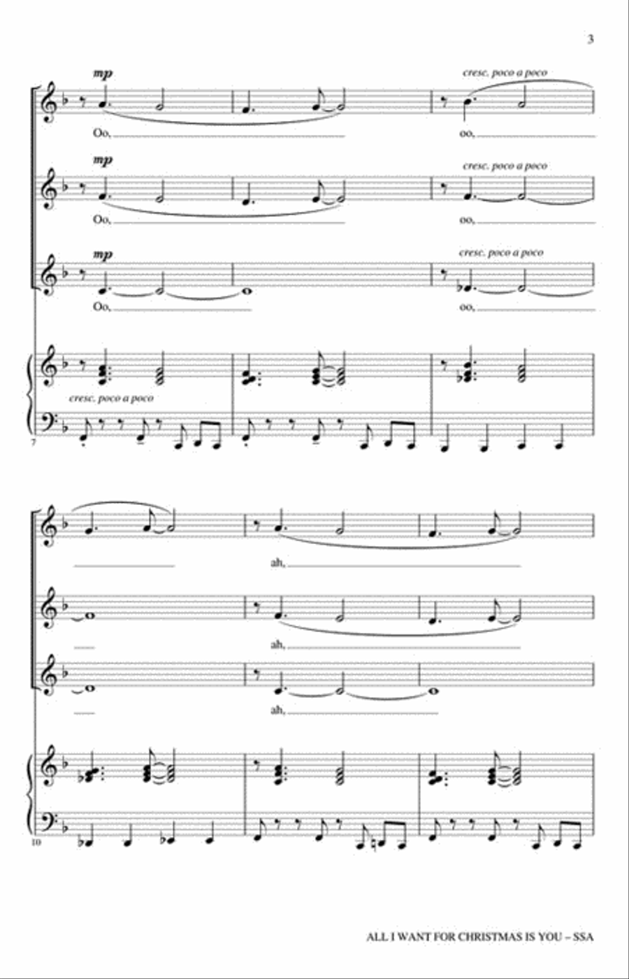 All I Want for Christmas Is You SSA scores gallery preview page 3
