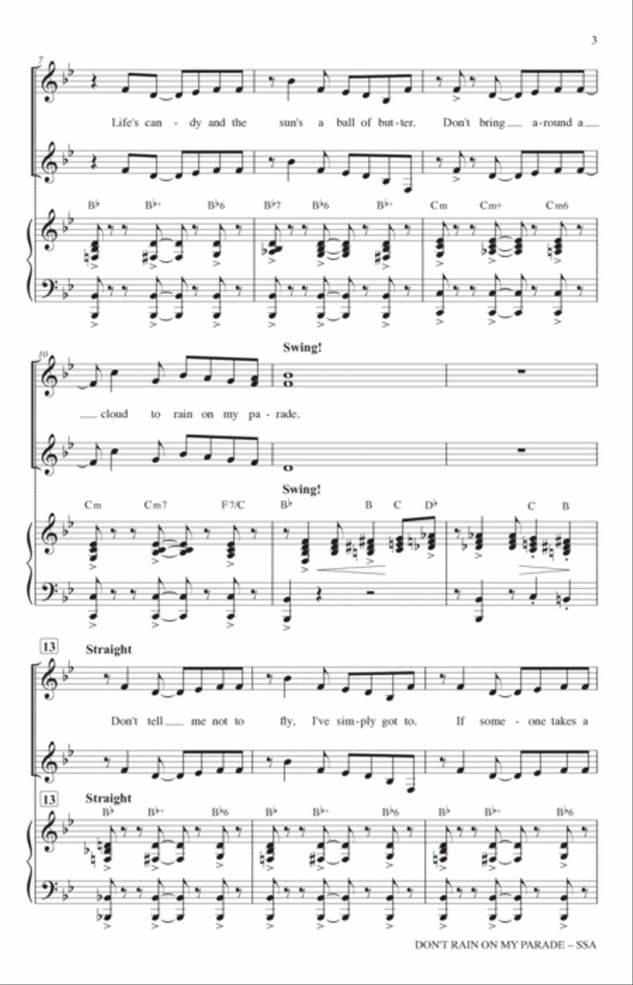Don't Rain On My Parade (from Funny Girl) (arr. Mark Brymer) SSA scores gallery preview page 2