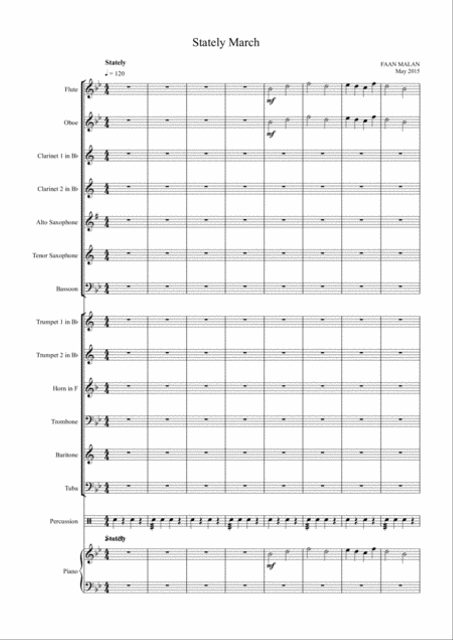Stately March Concert Band scores gallery preview page 1