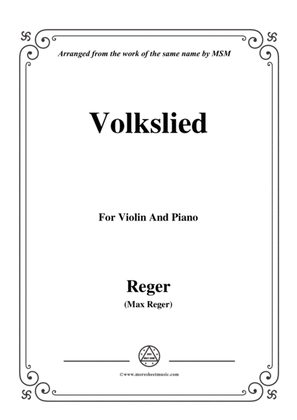 Book cover for Reger-Volkslied,for Violin and Piano