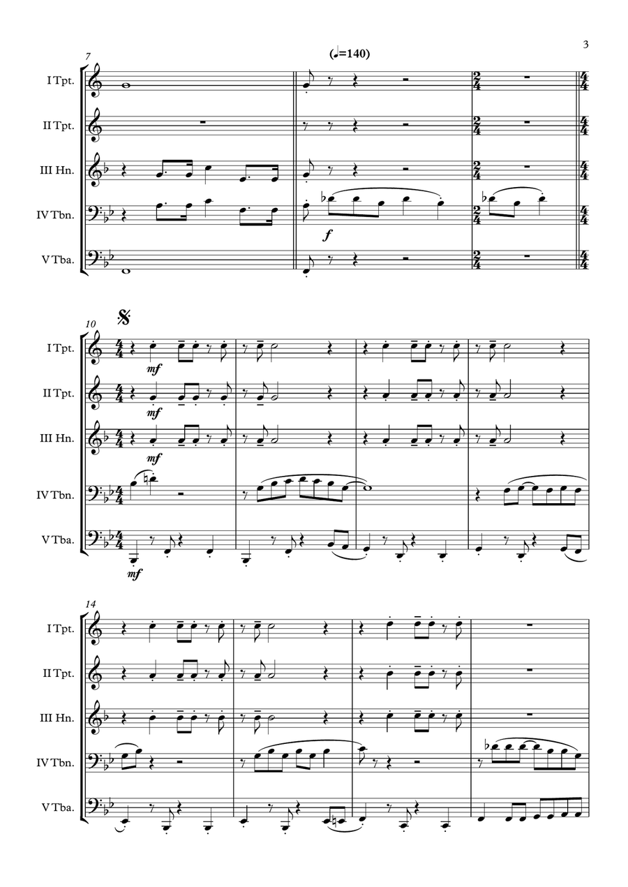 Speedy Gonzales Brass Quintet scores gallery preview page 4