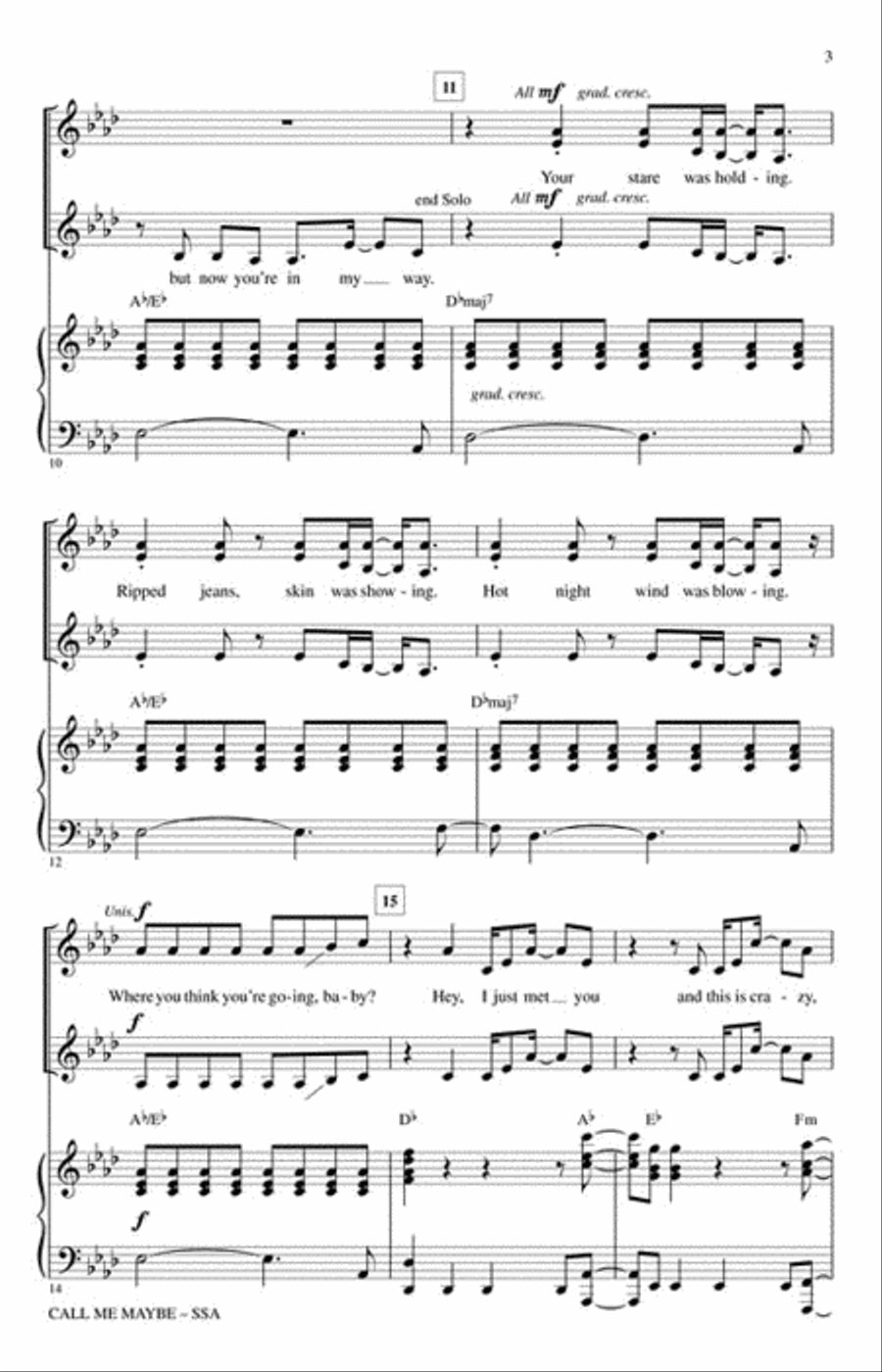 Call Me Maybe SSA scores gallery preview page 3