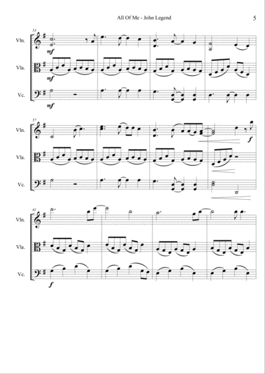 All Of Me All Of Me String Trio scores gallery preview page 5