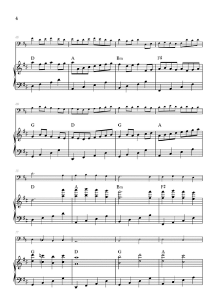 Pachelbel Canon in D • trombone sheet music with piano accompaniment and chords image number null